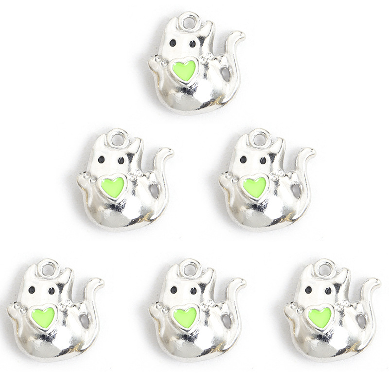 立体爱心猫咪滴油合金挂件 万圣节幽灵小鬼DIY饰品配件吊坠配饰批详情14