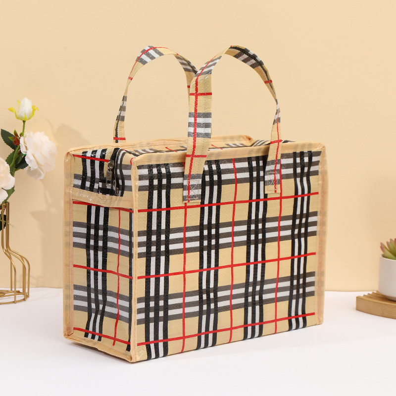 环保PP编织防水手提袋 时尚加厚衣服购物袋 家用篮子式购物袋 现货批发礼品袋 服装店专用购物袋详情3