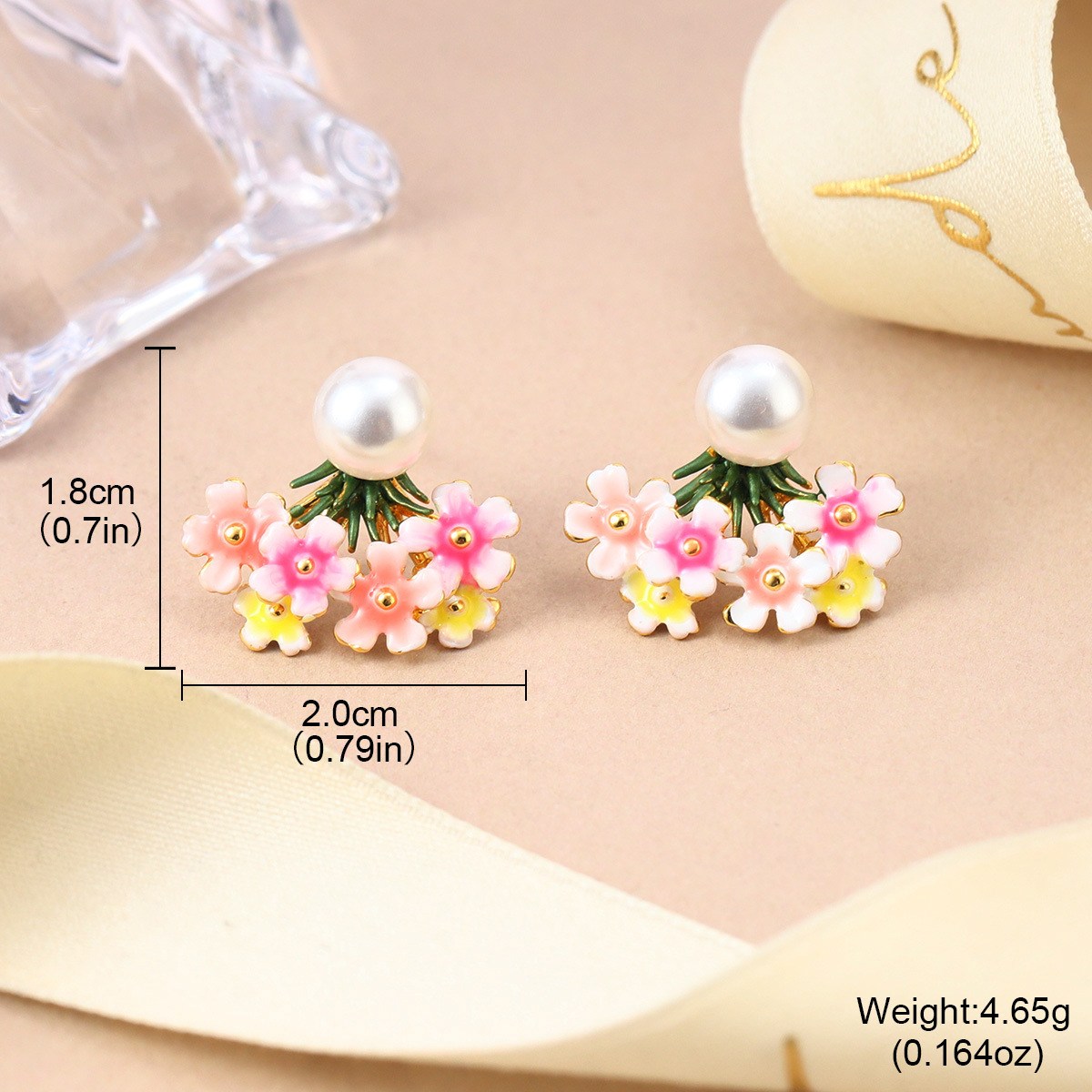 Fresh and new Chinese-style floral stud earrings for spring and summer, high-end enamel pearl earrings, retro Chinese-style tassel earrings for women pic 36
