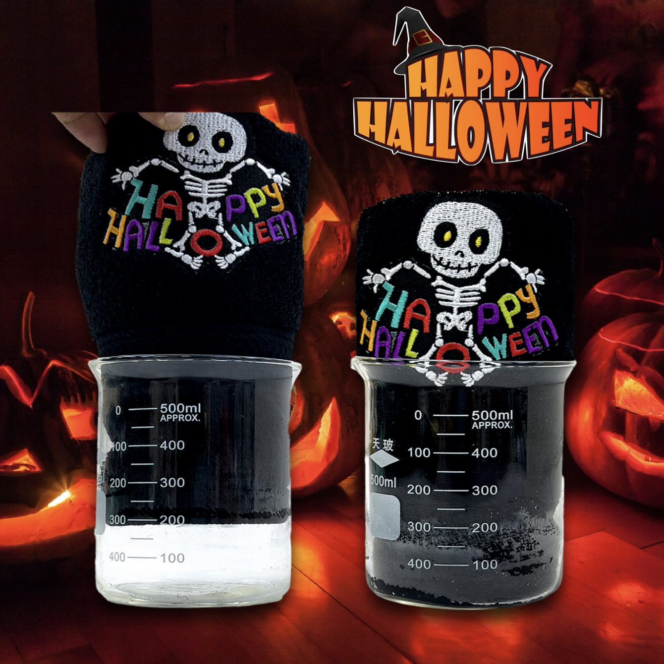 跨境批发纯棉毛巾浴巾四条装 全棉吸水刺绣万圣节圣诞节新年礼物详情16