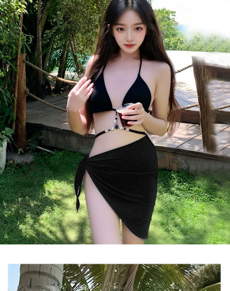 Baiya Swimwear Women 2025 New Style Lace-up waist-Showing Wrap Dress Three-piece Set Bikini Hot Spring Vacation Swimwear Wholesale -125107 pic 10