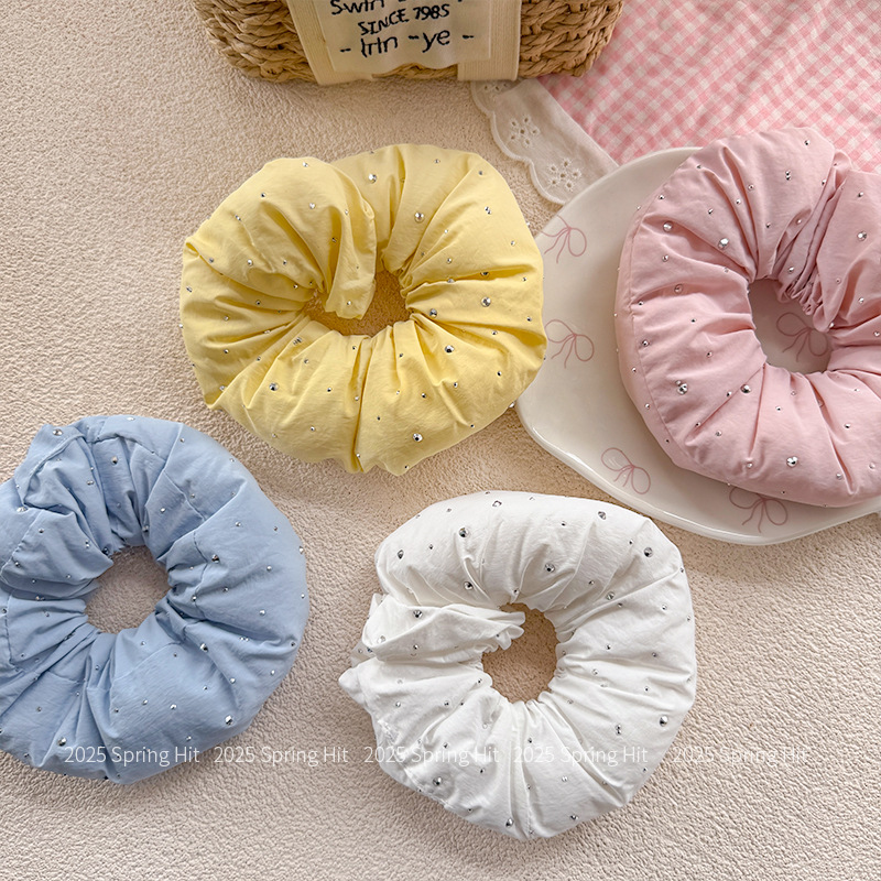 大肠发圈高级感甜美风高颜值ins韩系扎头发绳发圈大肠缎面带钻肠详情5