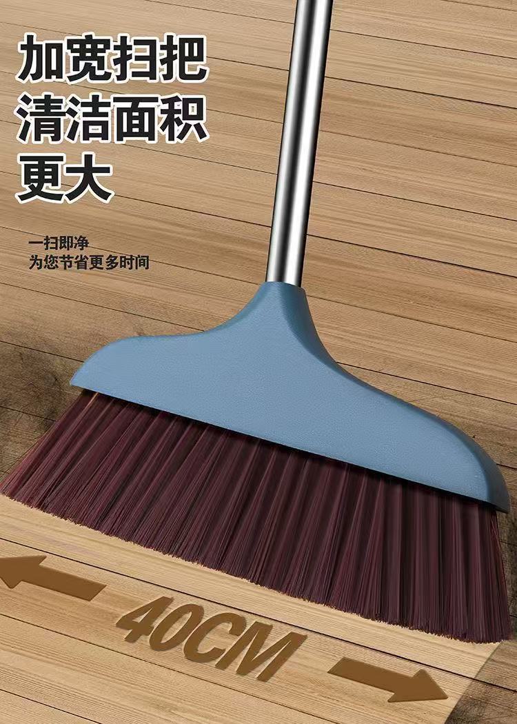 40CM large broom, high-end soft-bristled household indoor broom, long handle, enlarged and thickened, durable large broom pic 8