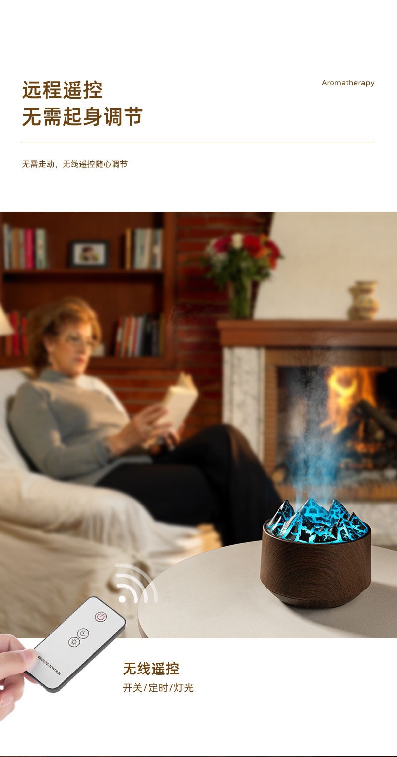 New small flame aroma diffuser, desktop silent air humidifier, super thick fog volume ambient light aroma diffuser wholesale pic 5