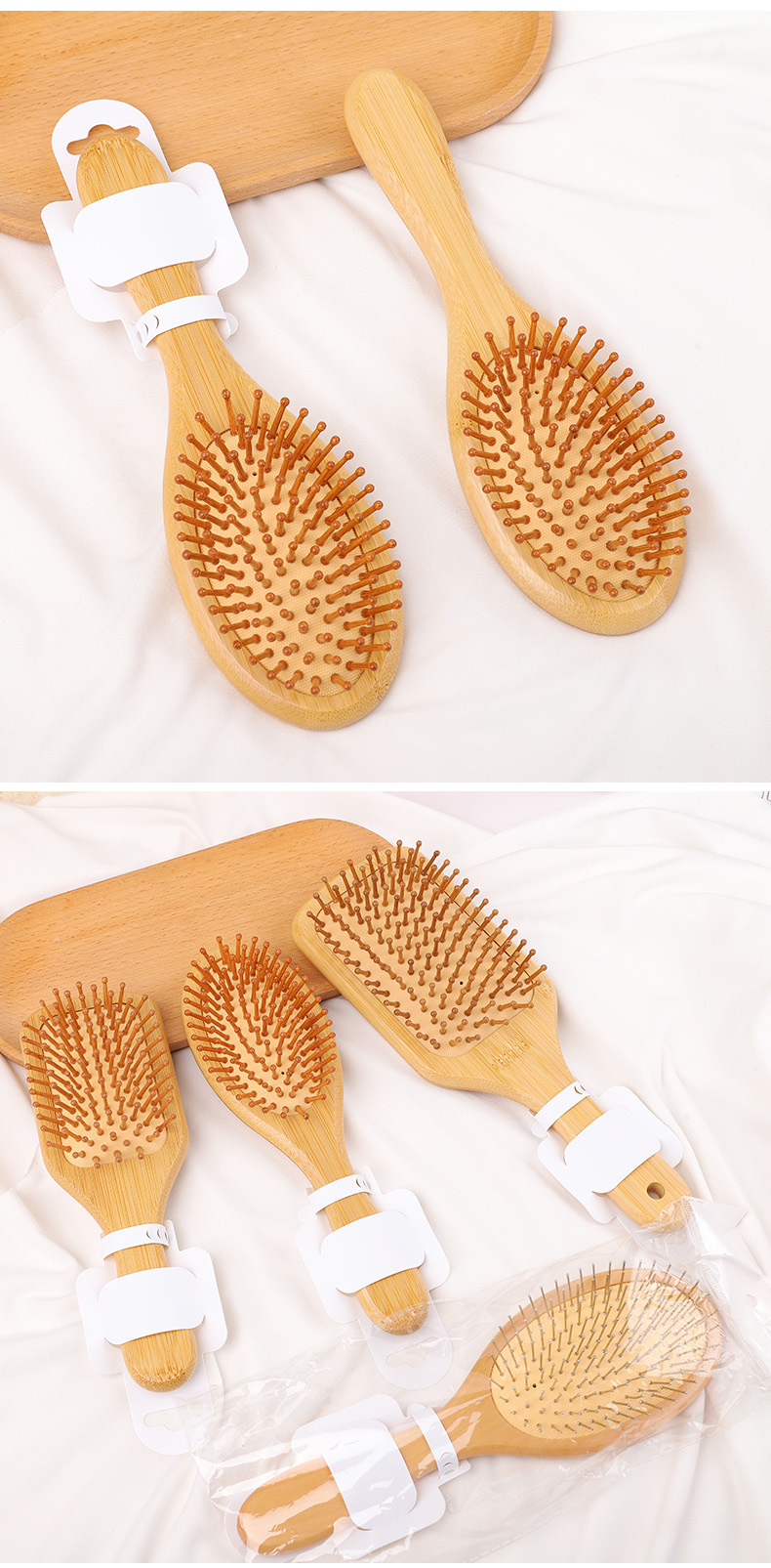 Head meridian air cushion comb, massage large comb, anti-static bamboo air bag comb for long female hair, wooden comb pic 16