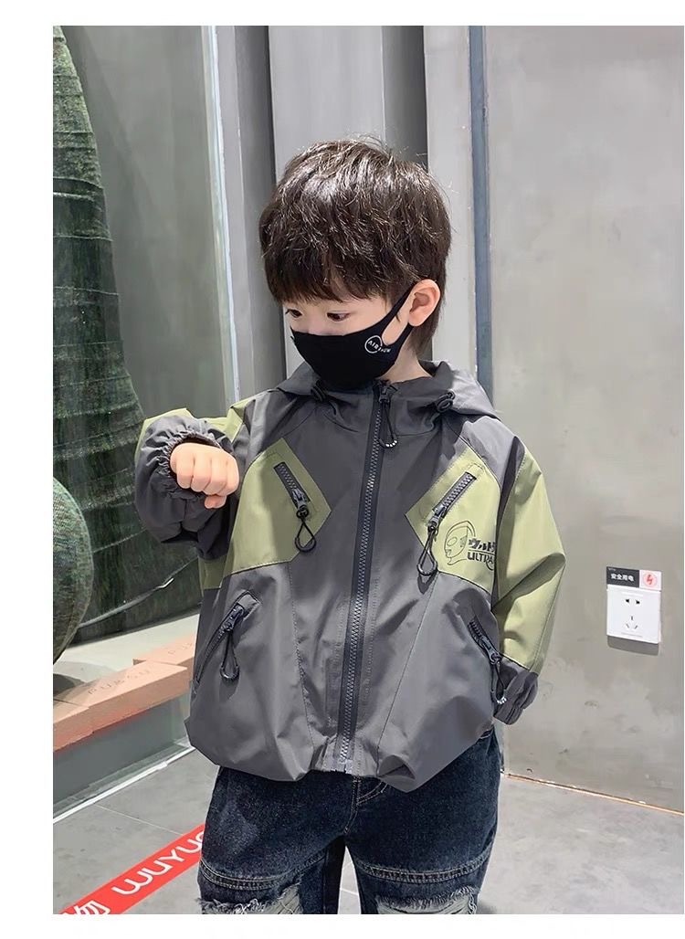 男童冲锋衣春秋款2025新款秋装儿童秋季外套工装薄款男孩连帽风衣详情16