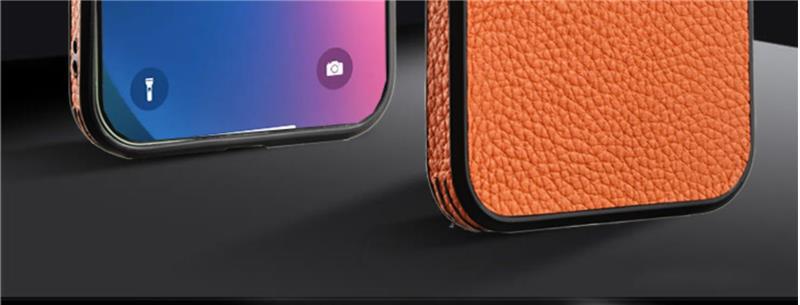 This new genuine leather frame lens is suitable for the Apple 14ProMax15 13 phone case. It features a high-end leather veneer with a lychee texture pic 5