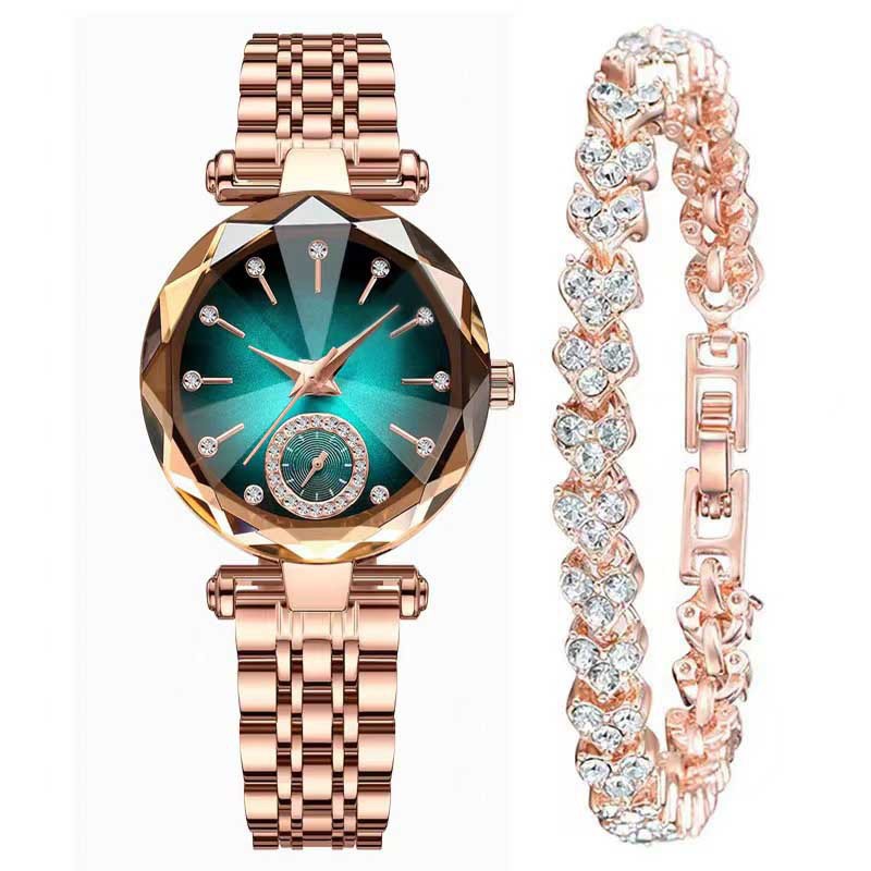 Venta al por mayor comercio exterior venta caliente moda gypsophila pulsera reloj flores diamantes diamantes mujer reloj de cuarzo pic 6