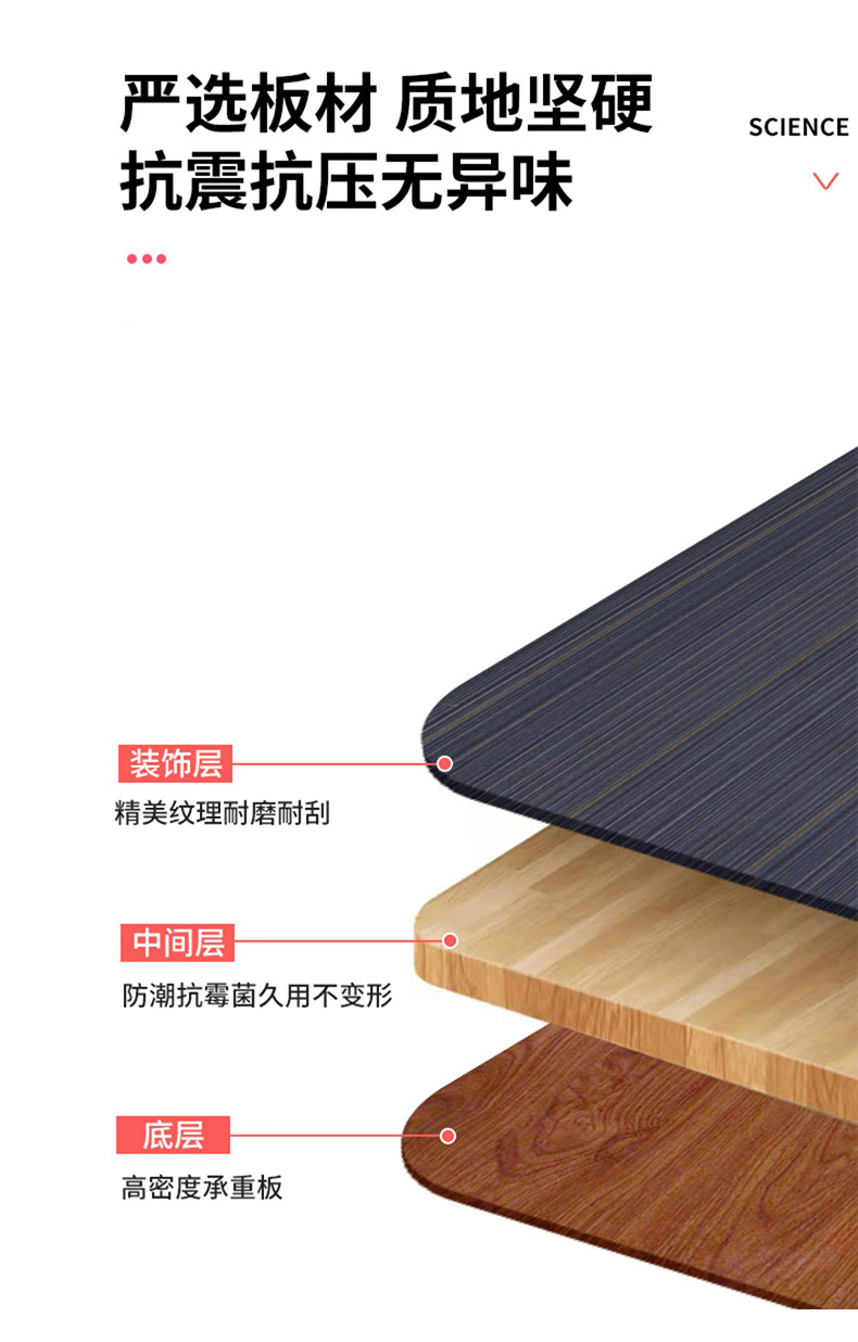 The small computer desk on the bed can be raised, lowered and folded. It is a home student writing desk for the bedroom and a lazy study desk for the dormitory pic 11