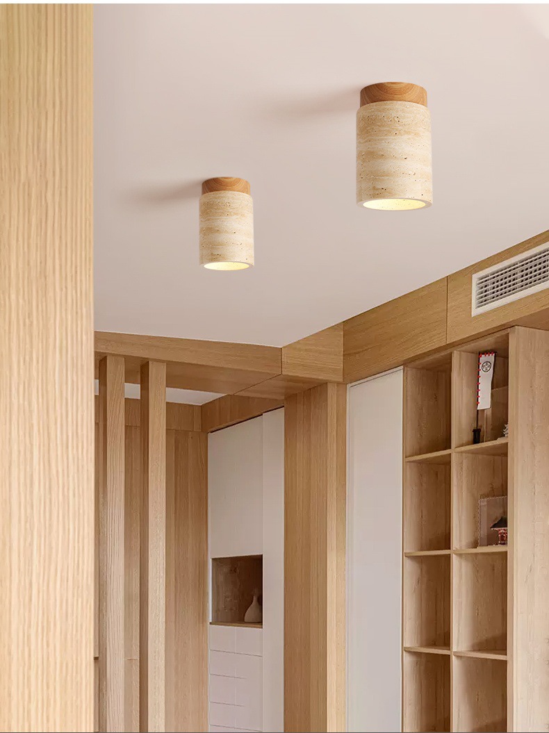 Japanese-style wabi-sabi ceiling lamp, yellow cave stone designer, retro and creative, entrance corridor, passageway, foyer, balcony small lamp pic 5