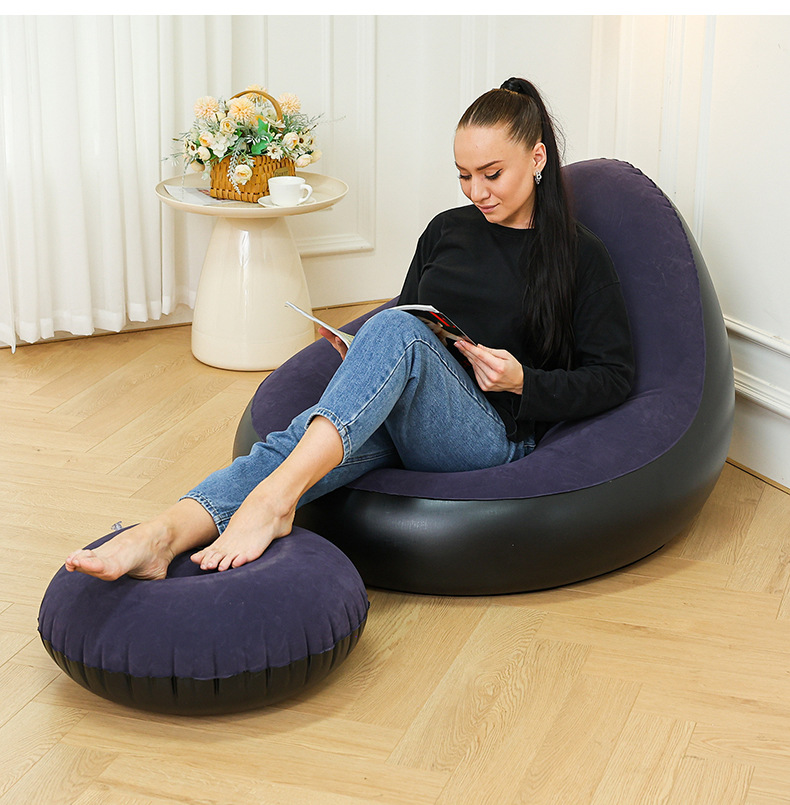 Cross-border new products: Velvet fabric lazy sofa, inflatable and foldable lounge chair, sofa bed, Japanese-style household sitting chair, outdoor bed pic 17