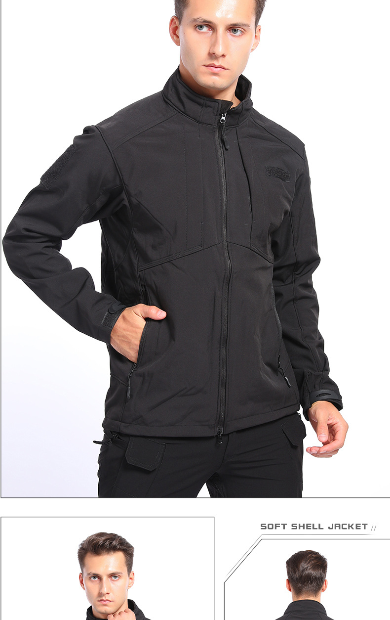 Yitu Autumn and Winter Tactical windproof, water-repellent, warm stand-up collar jacket, outdoor mountaineering jacket, Windbreaker, thickened hard shell, hiking pic 20