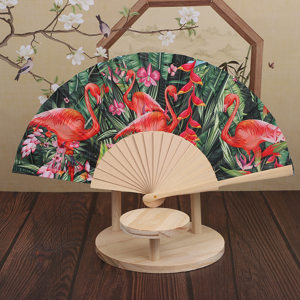 Ancient-style wooden folding fan manufacturer offers custom-made square dance fans, blank fans for Internet celebrities, and custom-made fans pic 3