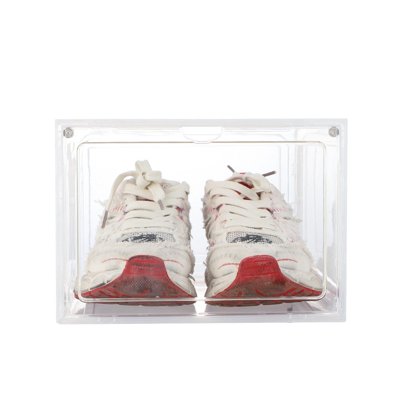 The transparent shoe box basketball shoe cabinet can be stored separately and freely assembled. It is a dust-proof and moisture-proof combination acrylic transparent shoe box pic 4