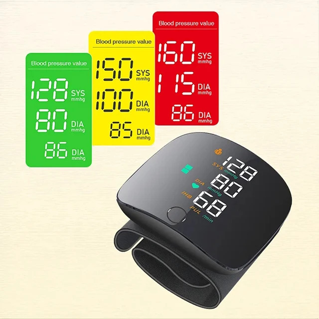 Hot Sell wrist blood pressure monitor USB charging, intelligent multi-voice backlit LCD large screen, English, Russian, Thai pic 10
