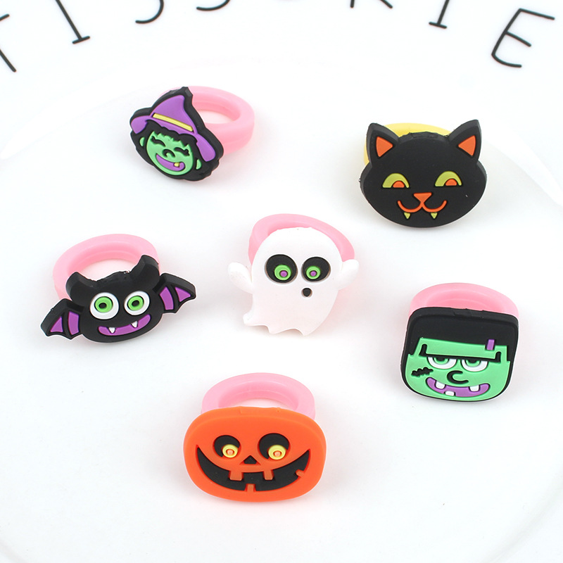 跨境小商品硅胶戒指南瓜圣诞节派对卡通儿童手环万圣节戒指厂现货详情6