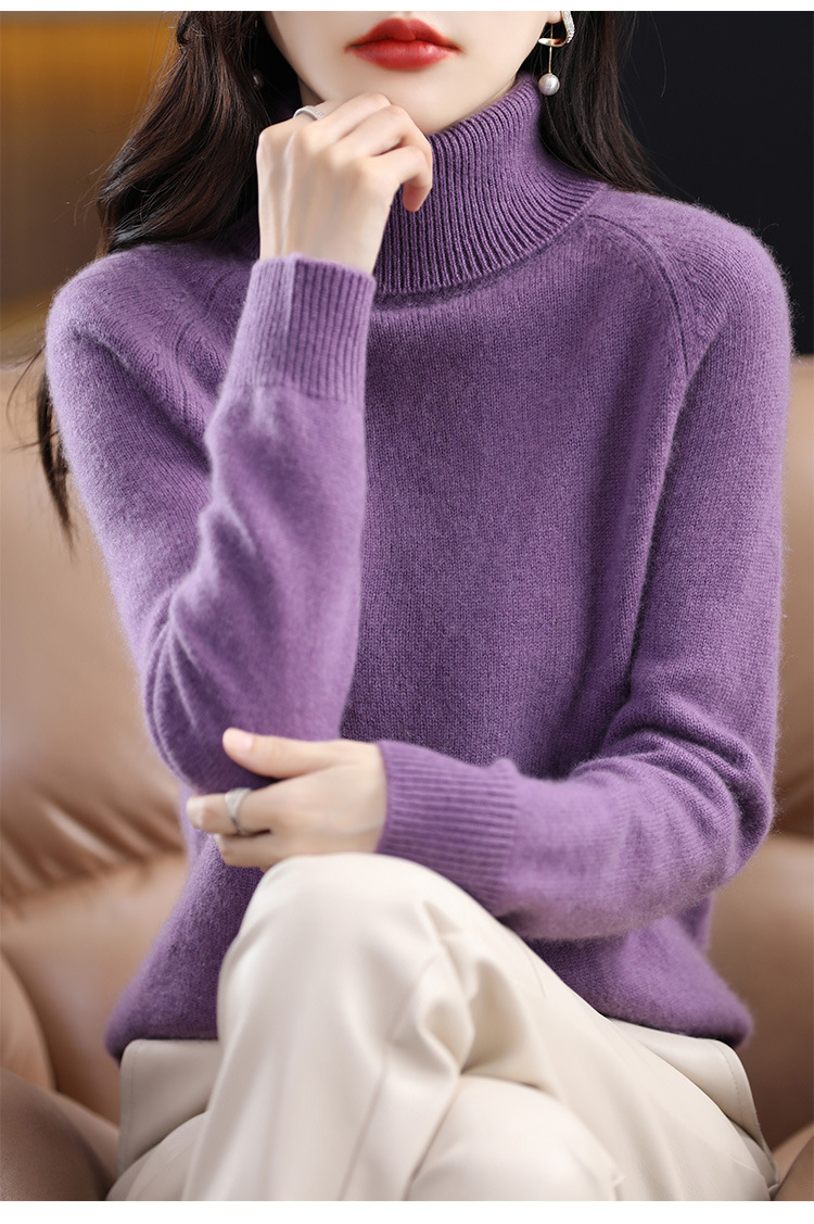 跨境2025秋冬新款女士宽松大码加厚针织衫长袖毛衣打底衫上衣女冬详情19