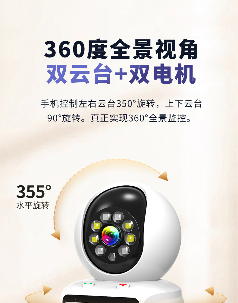 智能双向可视监控家用远程一键呼叫视频通话可语音唤醒高清摄像头详情16