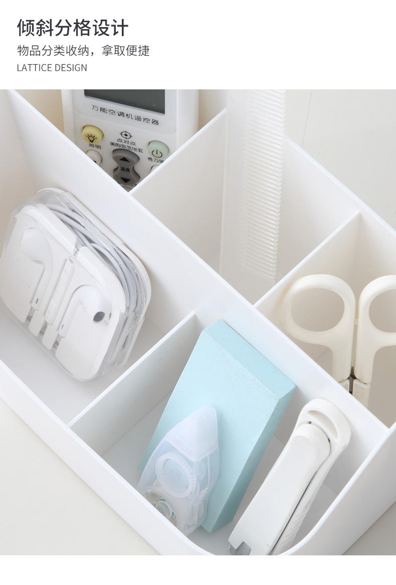 Escritorio maquillaje caja de almacenamiento simple compartimento control remoto estante dormitorio estudiantil papelería caja organizadora de objetos pic 13