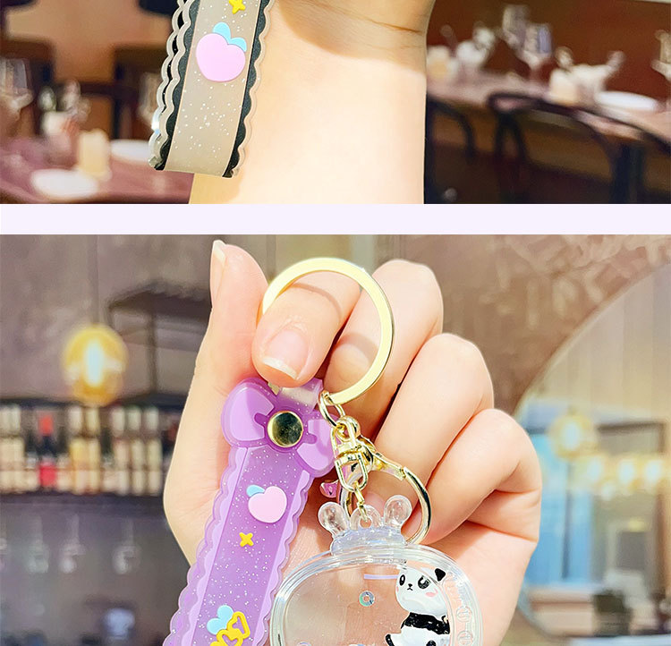 入油亚克力漂浮公仔熊猫钥匙扣流沙钥匙链包包挂件挂饰小礼品批发详情10