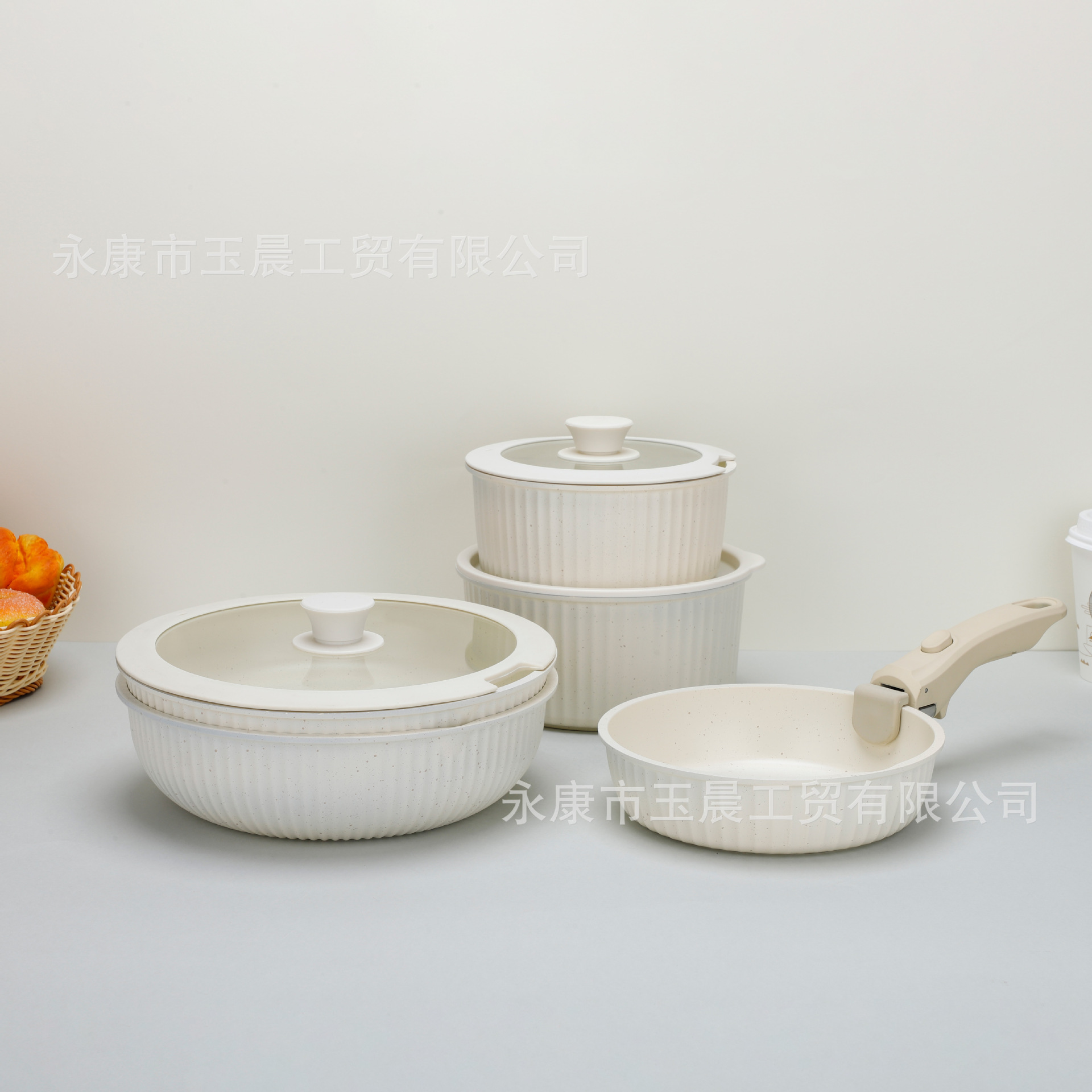 跨境批发家用可拆卸手柄套餐锅十六件套不粘锅组合potset五件套详情3