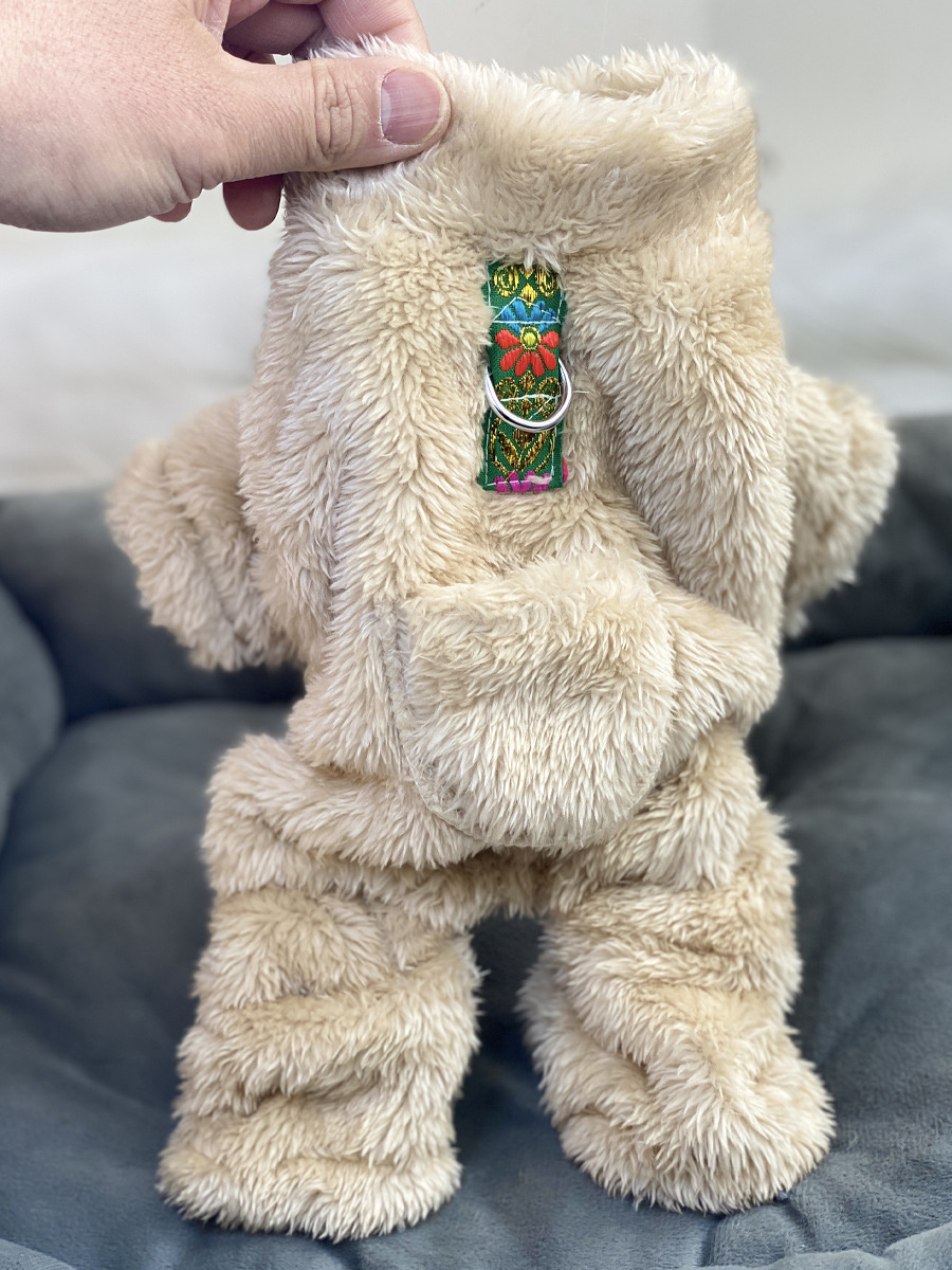 超小体狗狗猫咪衣服秋冬季毛绒四脚小码奶狗奶猫幼犬茶杯犬带牵引详情11