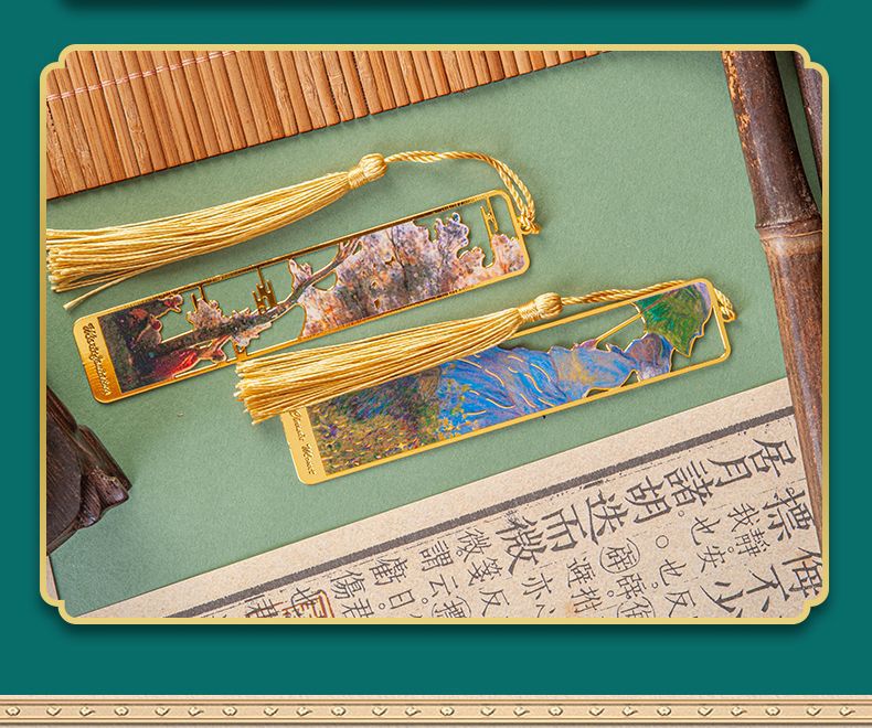 油画金属书签学生创意纪念礼盒文具批发文创套装定制金属书签礼品详情12