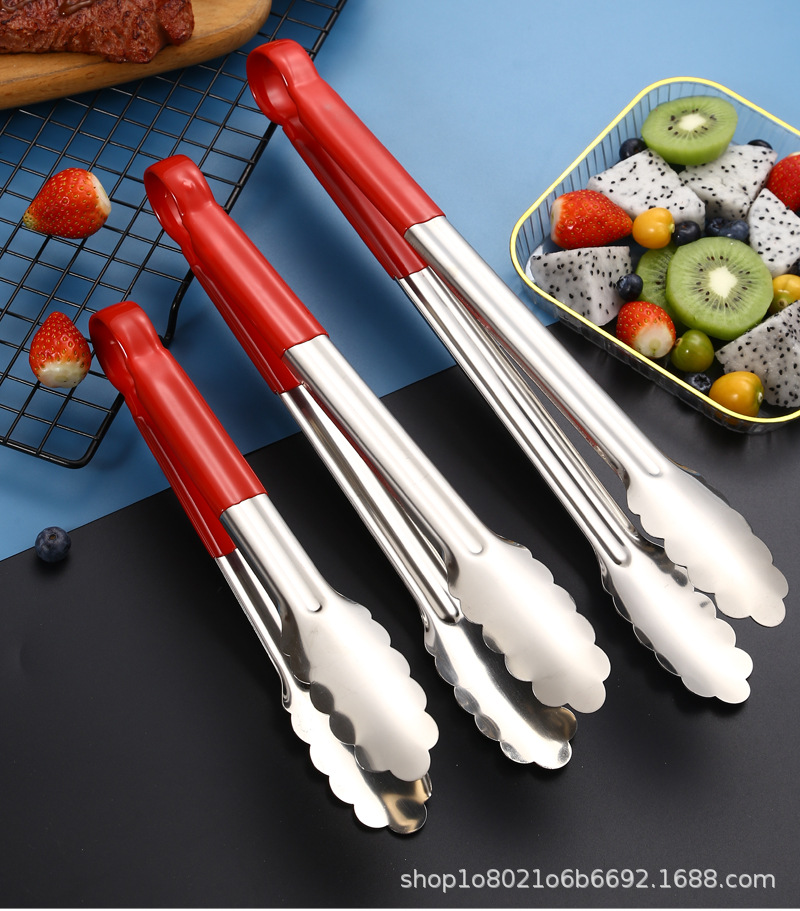 不锈钢食品夹子家用食物夹厨房餐厅烘焙面包夹多功能烤肉夹牛排夹详情12