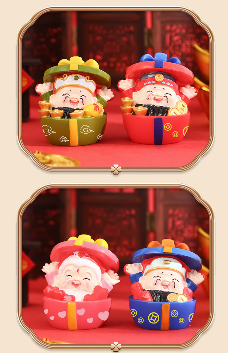 In the Spring Festival of the Year of the Dragon, five blessings arrive, bringing wealth and good luck. Creative car car ornaments, small desktop ornaments, resin handicrafts pic 11