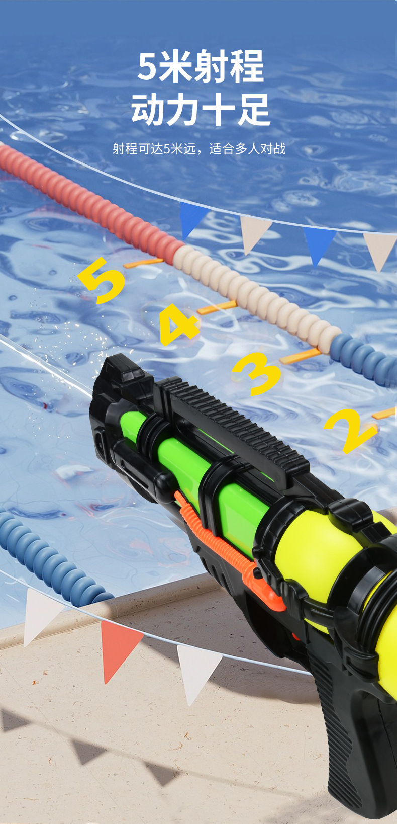 Water-splashing Festival Day Runner water gun toy, large-capacity pull-out water gun toy, outdoor summer beach street stall pic 5