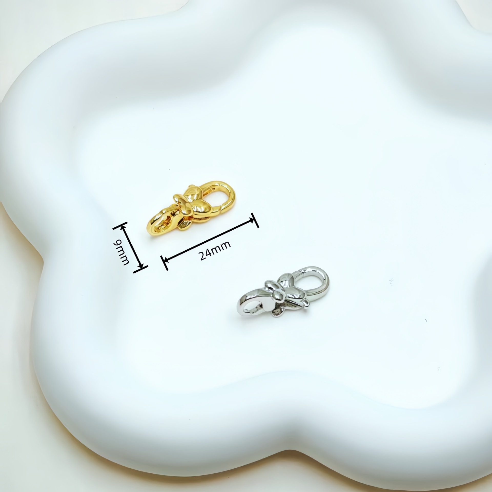 diy铜镀18K真金手工异型龙虾扣饰品配件批发 保色万能扣串珠手链详情15