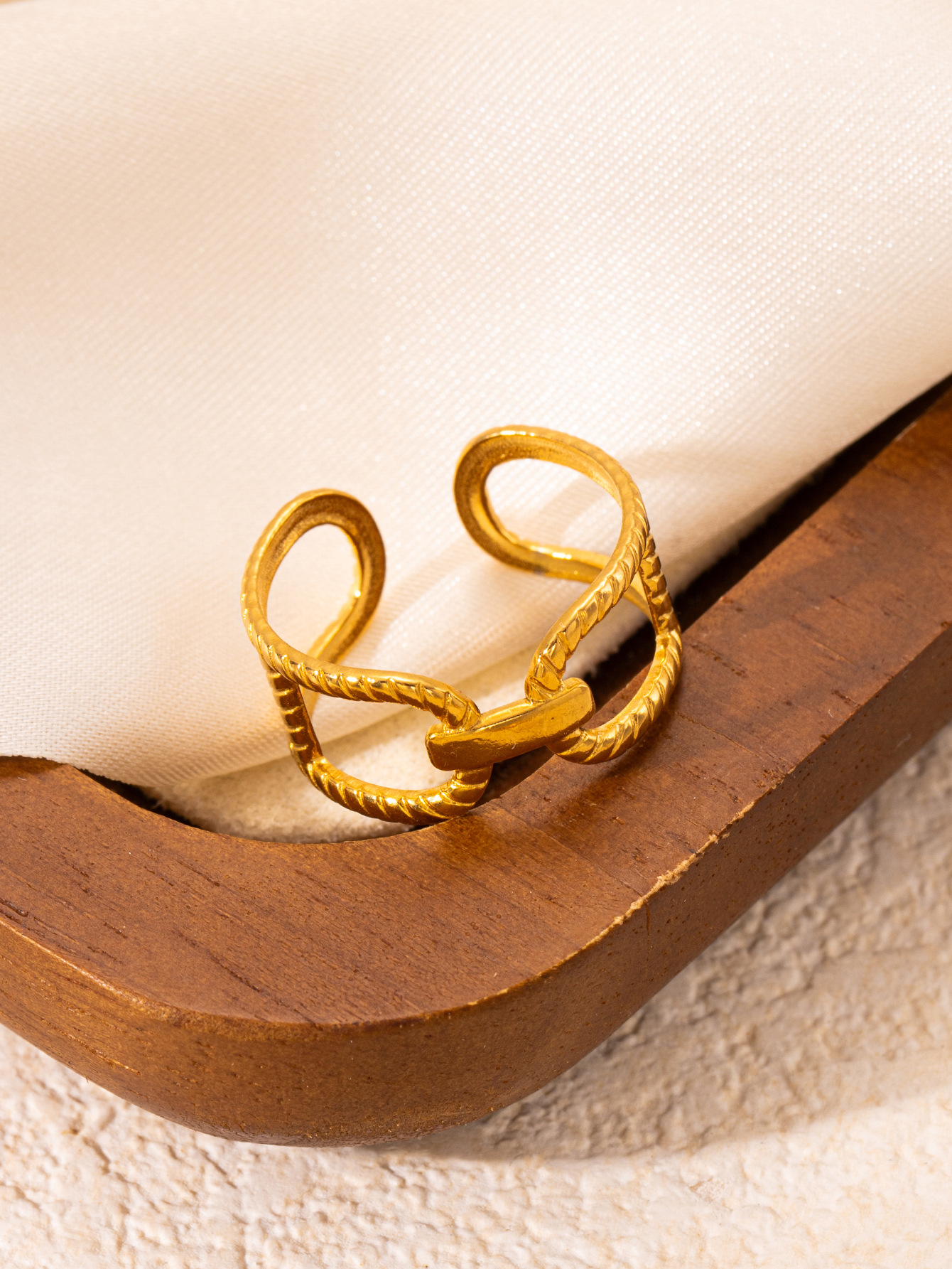 欧美时尚ins风简约钛钢戒指18k镀金不规则几何不锈钢女士饰品热销详情21