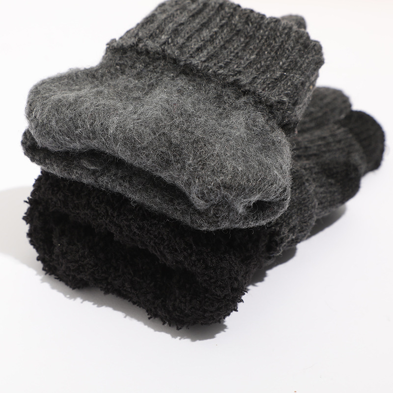 跨境亚马逊男士保暖手套秋冬季户外骑行防寒可触屏棉混纺五指手套详情7