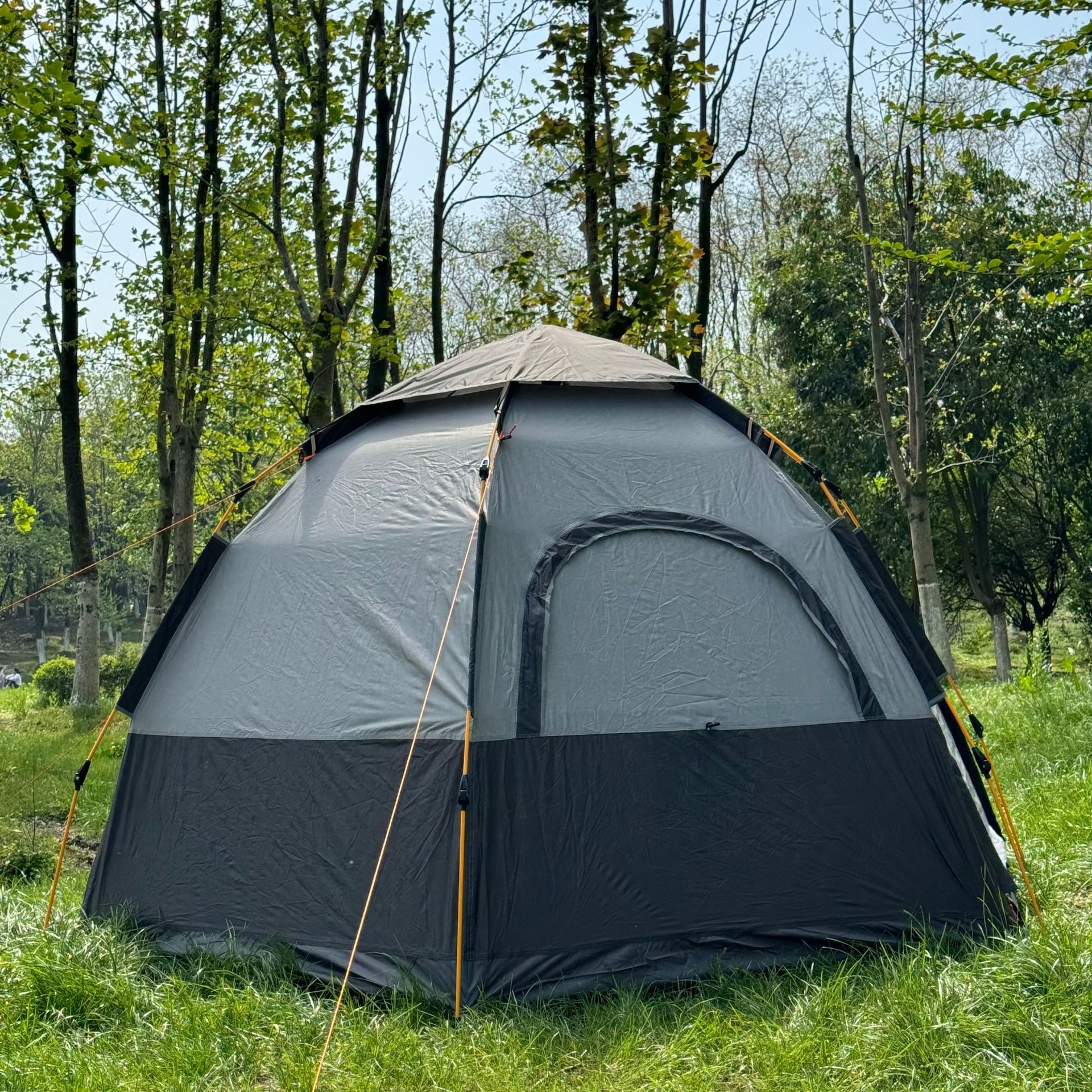 Outdoor hexagonal 3-4 person multi-person fully automatic rainproof tent camping, wild camping, family leisure tent pic 14