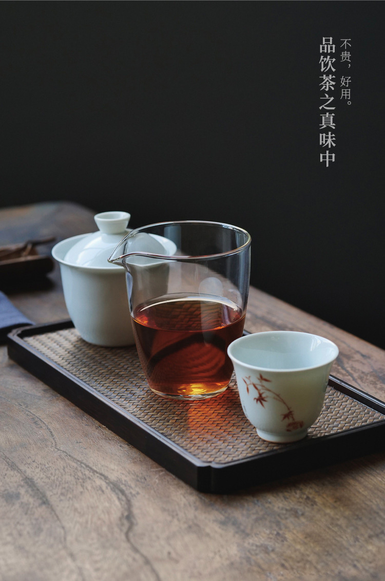日式加厚高硼硅玻璃公道杯透明茶海耐热不烫手分茶器高品质详情7