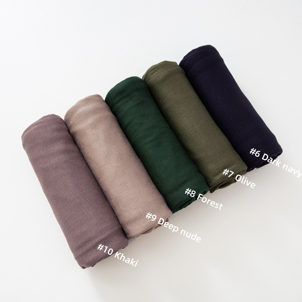 High-quality solid color modal rolled-up mercerized cotton scarves, shawls and headscarves for cross-border Middle East Jerseyscarf pic 4