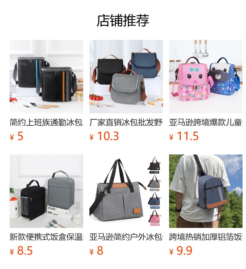 亚马逊爆款午餐包学生保温包儿童冰包跨境便携牛津布折叠便携冰包详情1