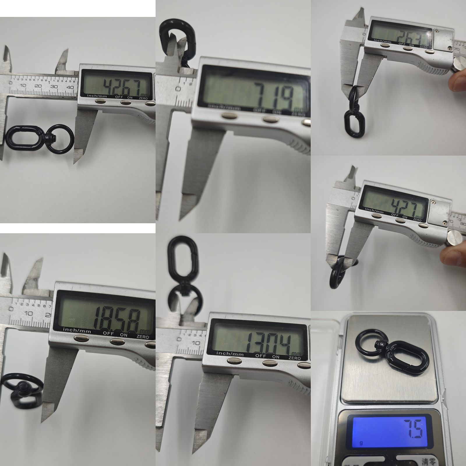 新款4分跑道圆扣手机挂绳套装可拆卸配件挂钩扣金属狗扣8字调节扣详情15