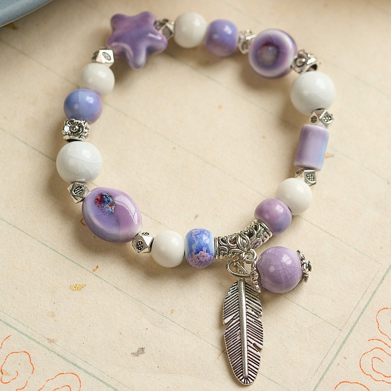 景德镇陶瓷手链批发古风串珠手工编织国风文艺饰品女生民族风手串详情7