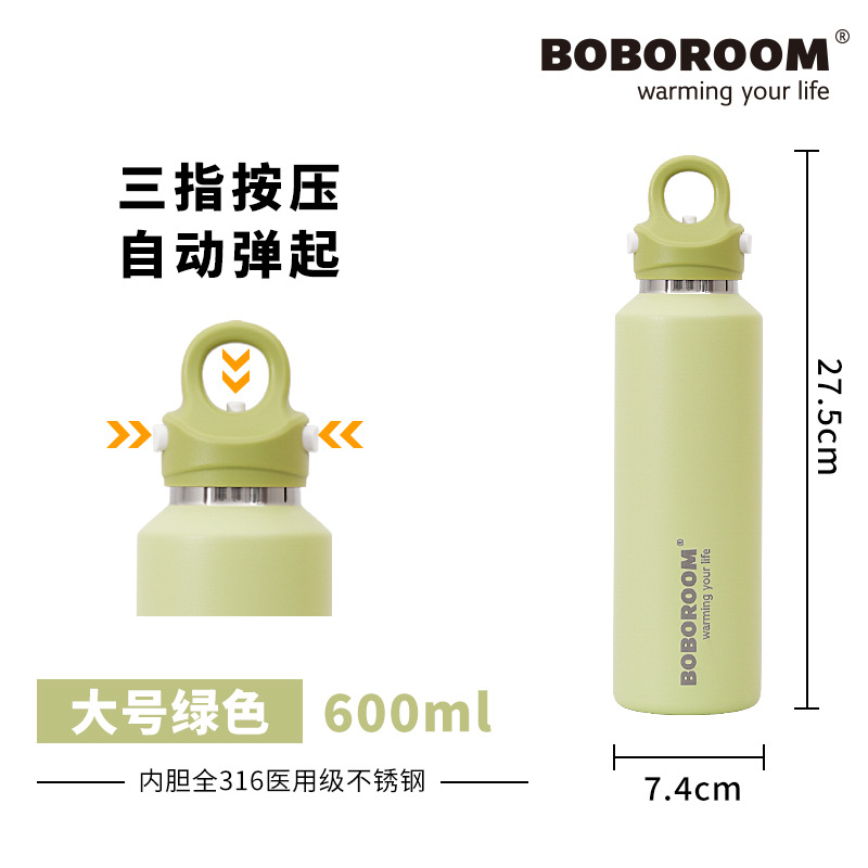 BOBOROOM threaded insulated cup, 316 stainless steel large-capacity water cup, student coffee cup, portable pic 24