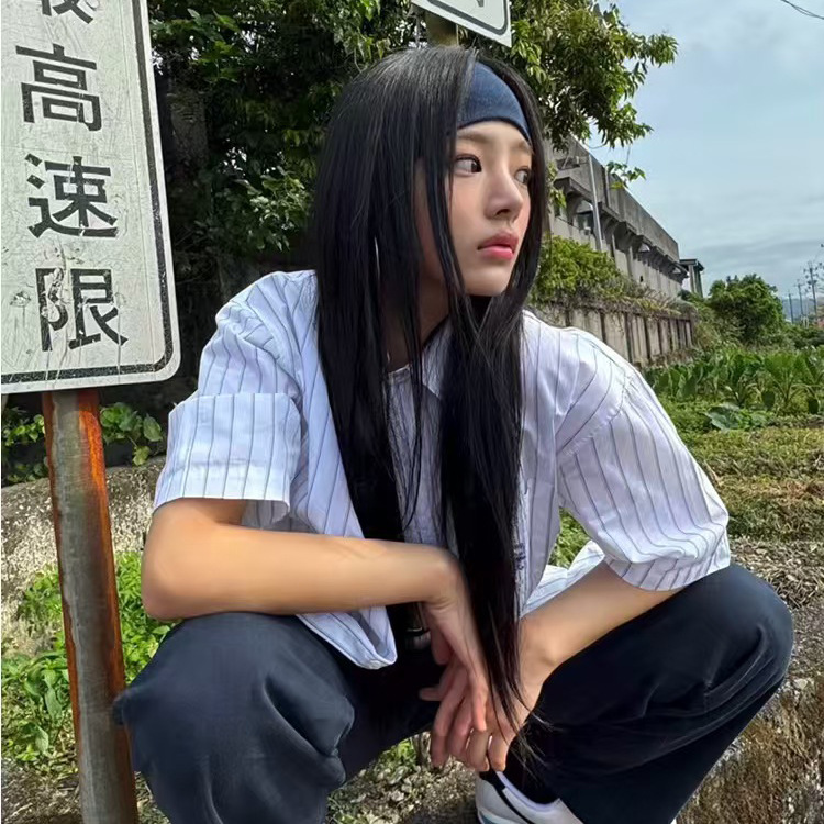 minji金玟池同款针织发带百搭健身束发带简约发绳运动弹力头带女详情8