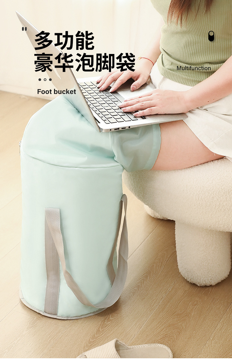 保温折叠式泡脚桶旅行便携泡脚袋防水防漏足浴桶现货厂家直销恒温详情3