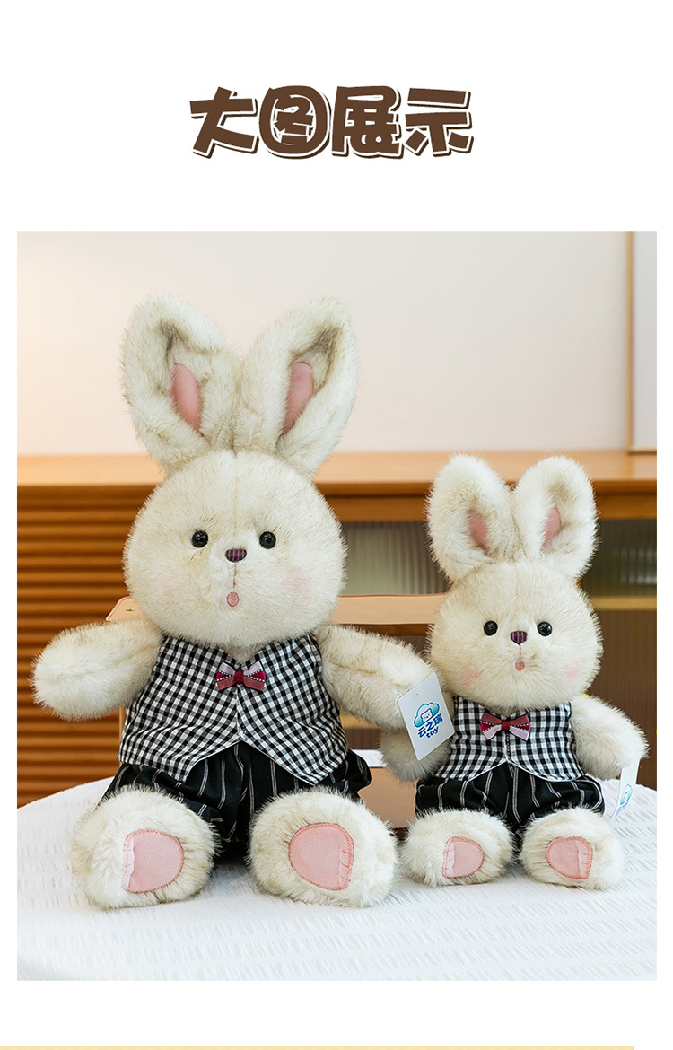 A pair of cute couple rabbit dolls, little white rabbit plush toys, bedpress dolls, wedding gift ornaments pic 9