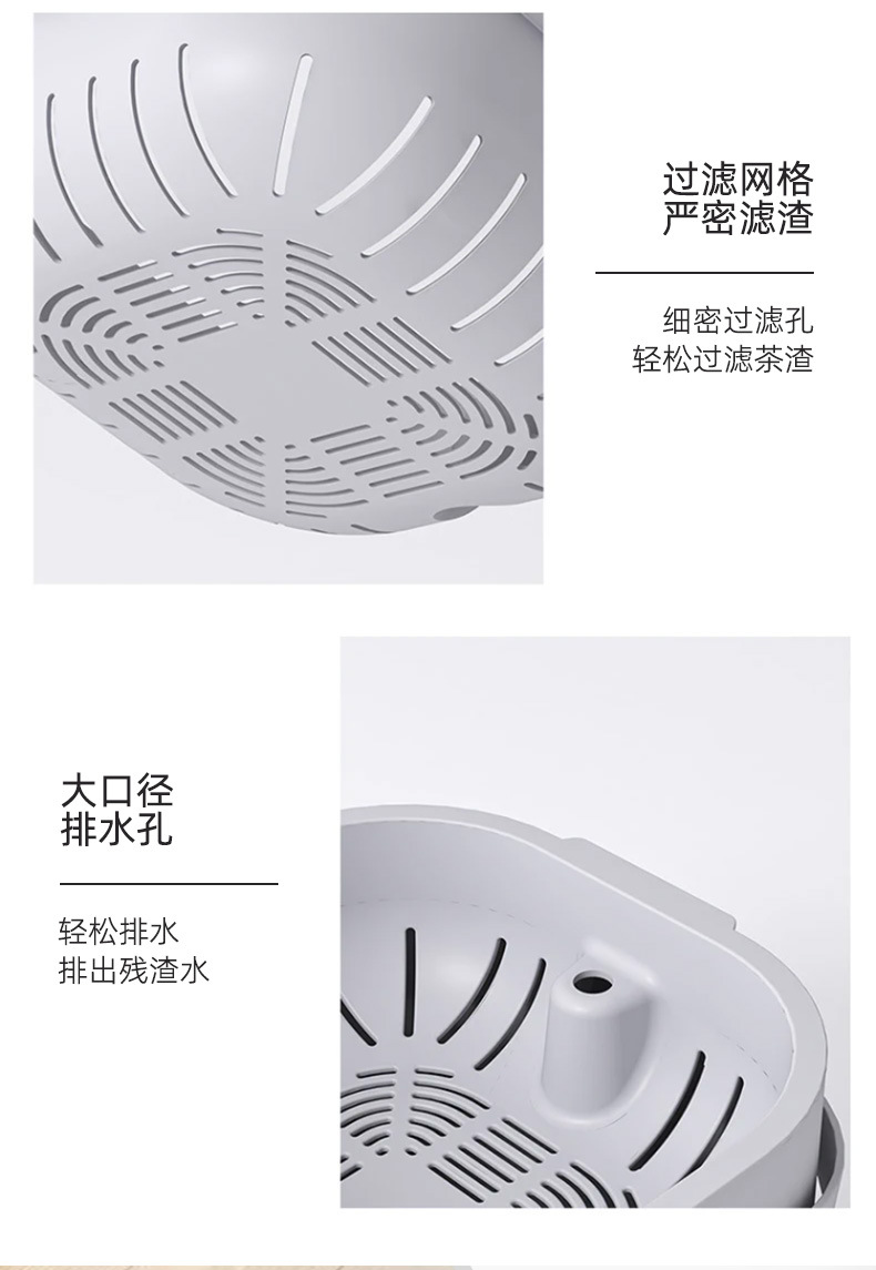 Cubo de té aiyuhui cubo de aguas residuales cubo de basura de mesa de té para uso doméstico cubo de té redondo de lujo ligero cubo de residuos de té para té pic 14