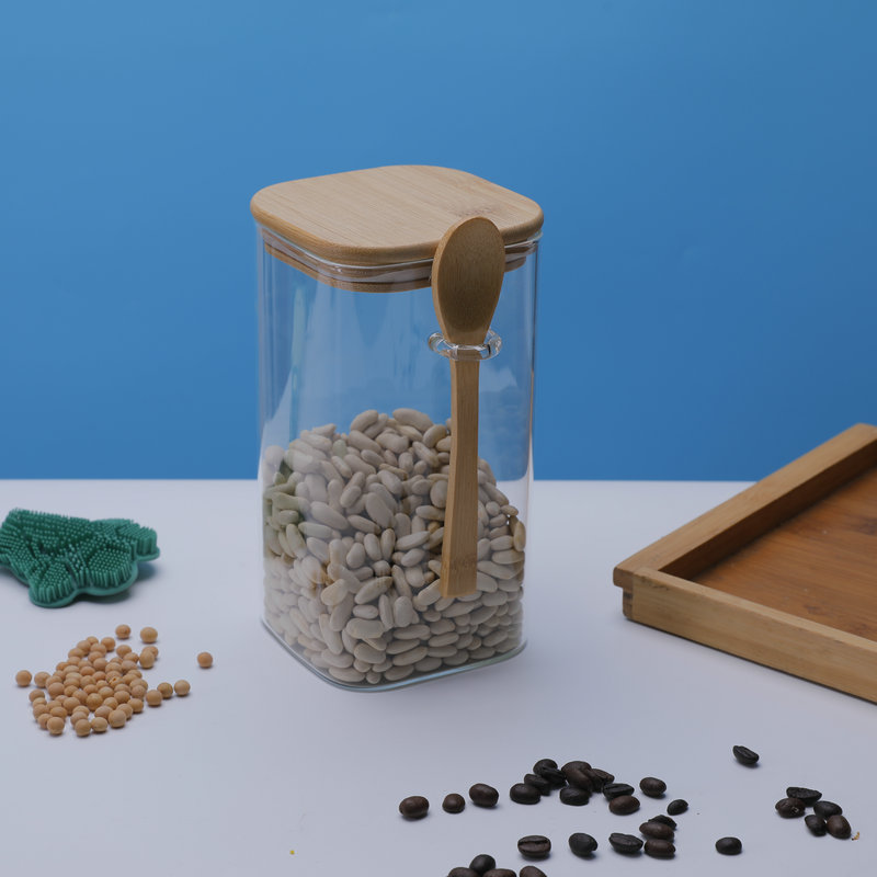方形玻璃储物罐咖啡豆杂粮密封罐透明坚果罐食品级防潮玻璃罐批发详情3