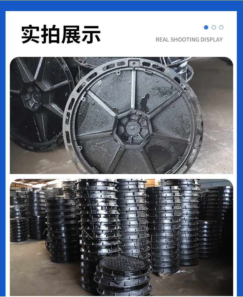 Ductile iron water channel cover plate 500*500 500*400 cast iron manhole cover QT500-7 sewage pressure manhole cover pic 10