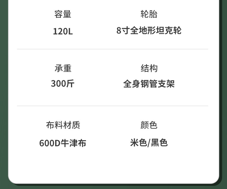 户外露营车摆摊野餐营地小推车可折叠手推车旅行便携手拉小推车详情15
