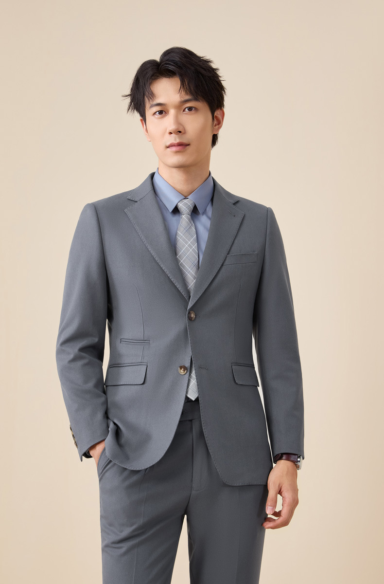 Tian Si Acetic Acid high-end navy blue suit set for men pic 4