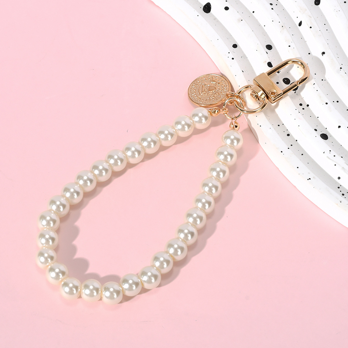 珍珠链条手机链百搭挂件钥匙扣包包diy玩偶挂绳口金包手作配件详情4