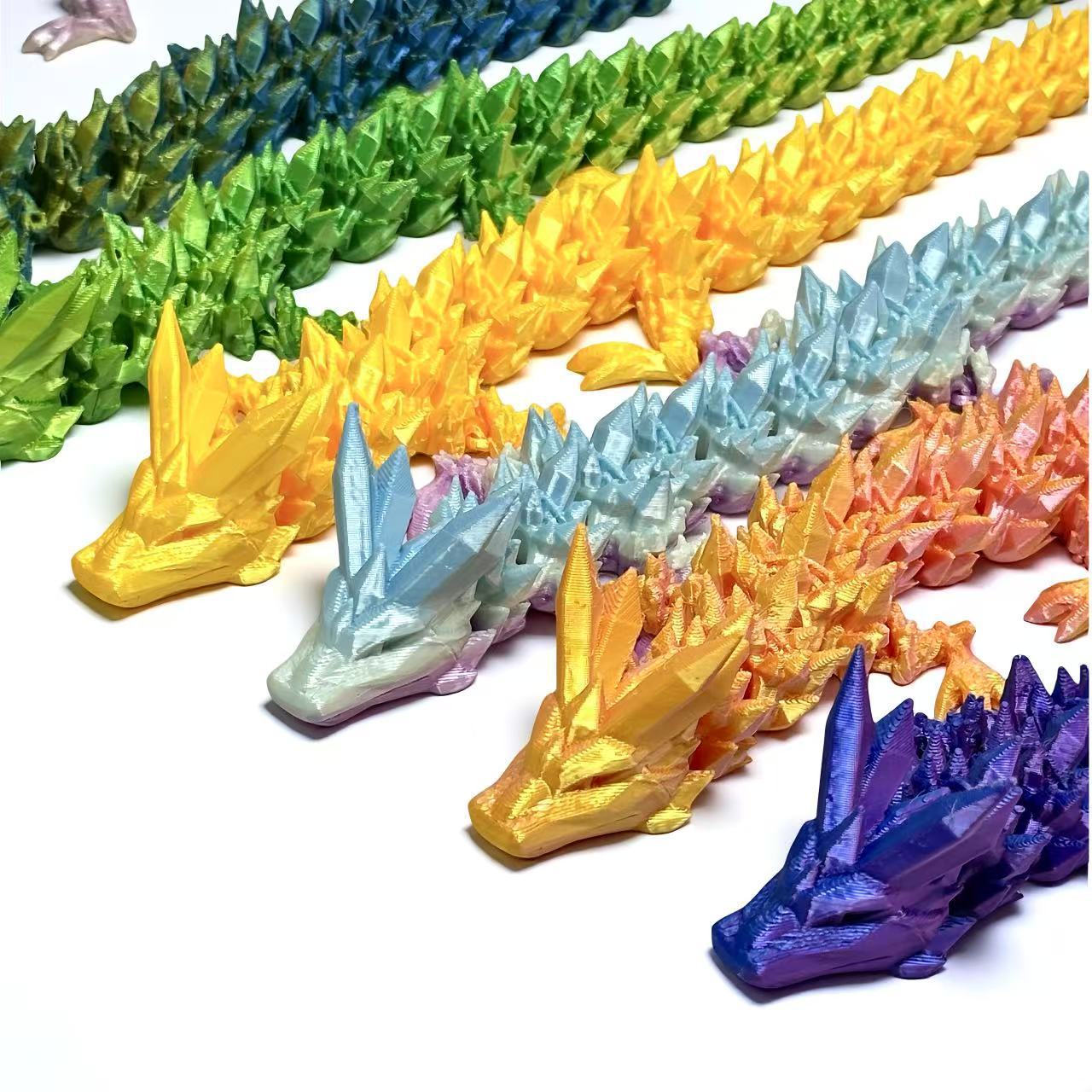 3d打印关节龙跨境热销摆件关节可活动创意水晶龙手办玩具装饰批发详情3